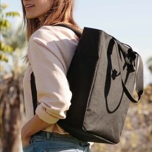 Lo & Sons Edgemont Convertible Backpack Tote Black Recycled Polyester Laptop Bag